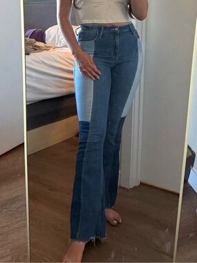 Hollister Two-Tone Blue Flare Jeans